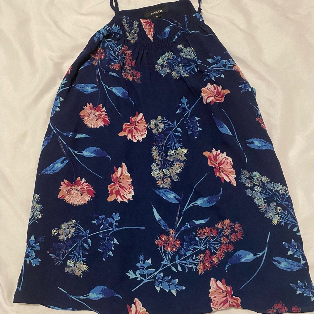 RW&CO. Navy Floral Blouse - Picture 1 of 7